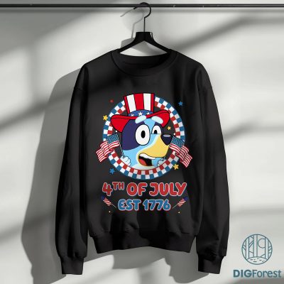 Bluey and Bingo 4th of July PNG | Heeler Family Patriotic Shirt | Bluey Mom & Family Gift | Instant Download