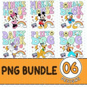 Goorvy Mickey And Friends PNG Bundle, Mickey Minnie Mouse Sublimation, Donald Duck, Daisy Duck, Magic Kingdom, Instant Digital Download