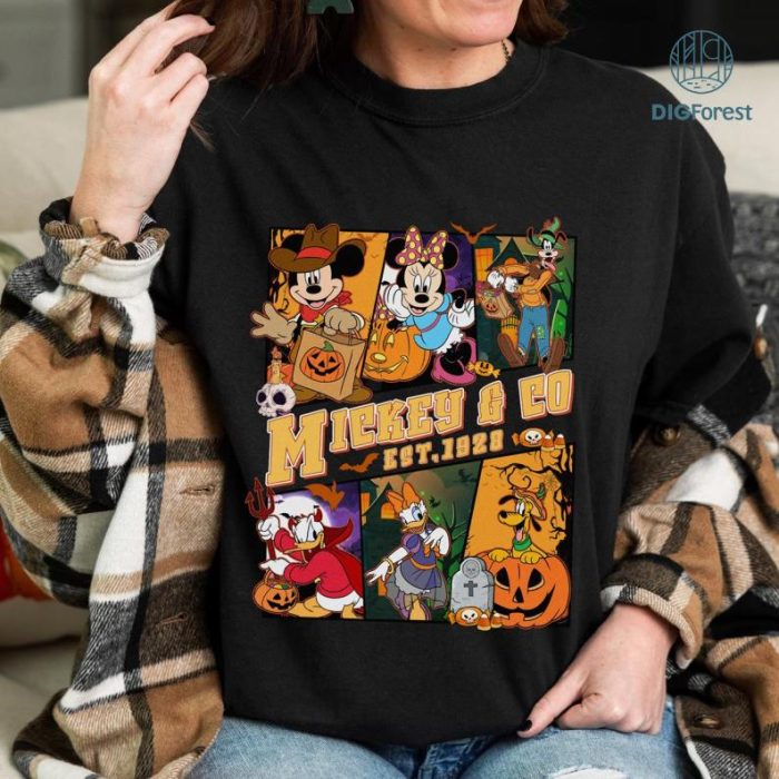 Disney Mickey And Co 1928 Halloween PNG, Mickey And Friends Halloween Sublimation, Mickeys Not So Scary Halloween, Trick Or Treat, Instant Download