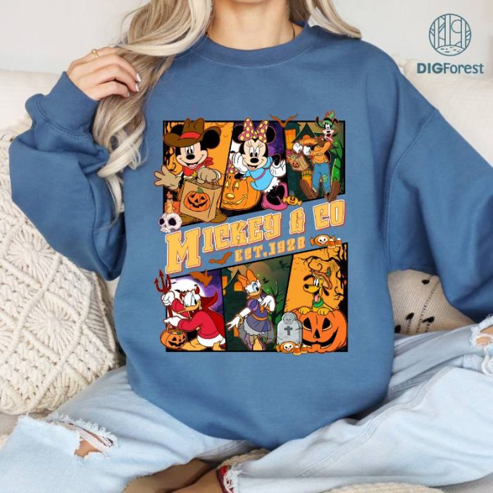 Disney Mickey And Co 1928 Halloween PNG, Mickey And Friends Halloween Sublimation, Mickeys Not So Scary Halloween, Trick Or Treat, Instant Download