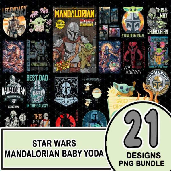 Starwar Mandalorian Design Bundle | This is the way Mandalorian | Mandalorian Baby Yoda Dadalorian Digital Download | Instant Download