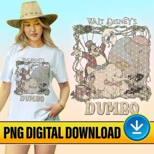 Retro Disney Dumbo Png | Flying Elephant Png | Disneyland Dumbo Baby Elephant Png | Disneyland Shirt | Disneyworld Instant Download