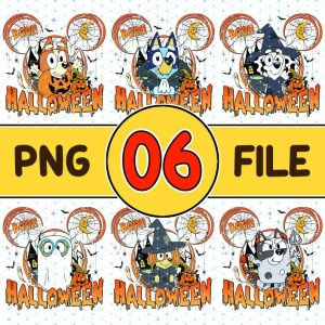 Bluey Halloween Boo PNG Bundle, Bluey PNG, Bluey Halloween Party Design, Bluey Halloween, Halloween Sublimation Design, Instant Download