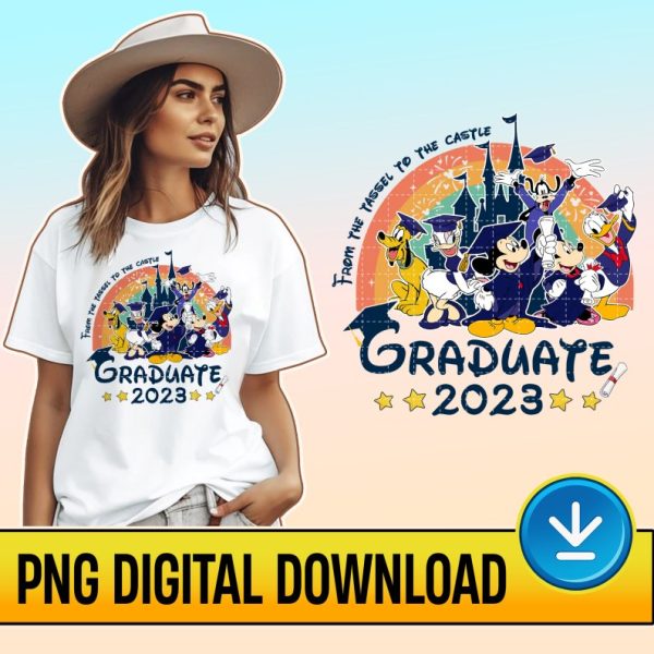 Disney Mickey Friends Graduation 2023 Png | From The Tassel to Castle Png | Grad School Png | Mickey Graduation Instant Download | Grad School Gift
