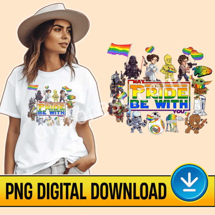 May The Pride Be With You Png | Disney Pride | Disney Gay Png | LGBT Pride Tee | Pride Month | Star Wars LGBT Shirt | Rainbow Flag | Instant Download