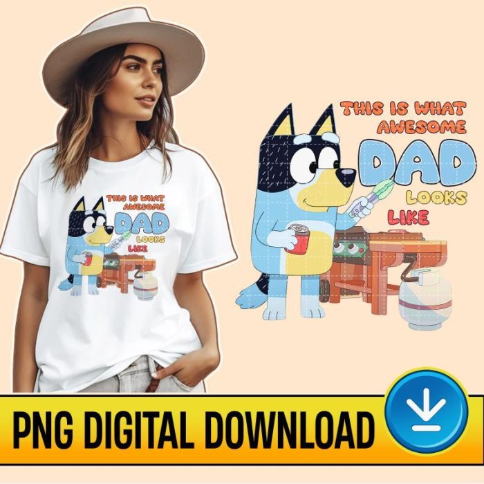 Bluey Dad Png File | Bluey Heeler Family | Bluey Family | Bandit Heeler Shirt | Bluey And Bandit | Bluey Rad Dad Shirt | Instant Download