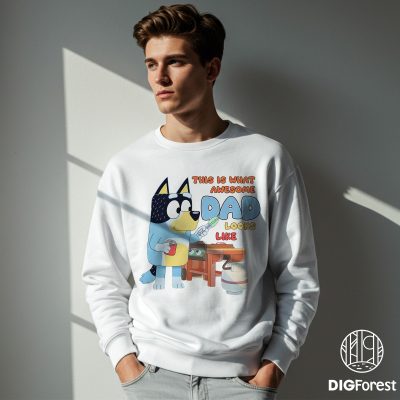 Bluey Dad PNG File | Bandit Heeler Design | Bluey Family Tee | Rad Dad Shirt | Heeler Family Instant Download