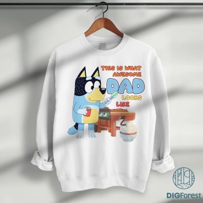 Bluey Dad PNG File | Bandit Heeler Design | Bluey Family Tee | Rad Dad Shirt | Heeler Family Instant Download