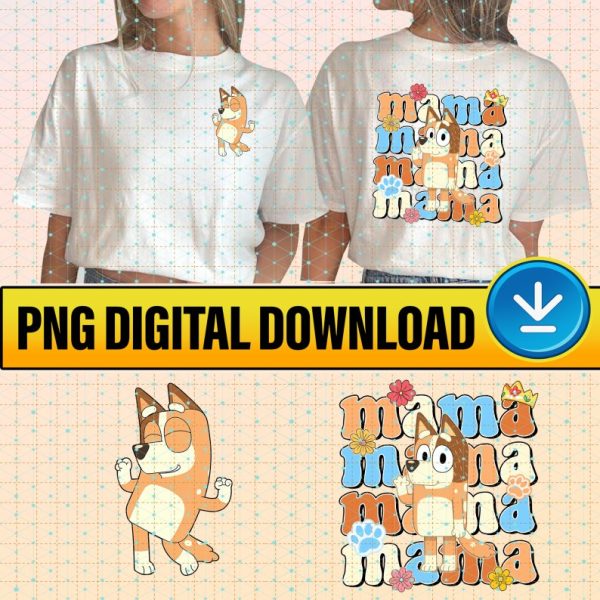 Bluey Mama Png | Heeler Family Png | Bluey Cartoon Png | Bluey Tee | Bluey Mom Life Png | Bluey Coffee Shirt | Mother Day | Instant Download