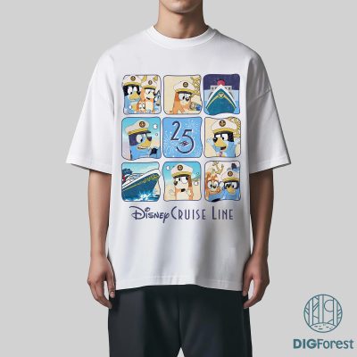 Bluey Cruise Line 25th Anniversary PNG, Silver at Sea Shirt, Family Cruise Trip Matching Shirt