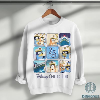 Bluey Cruise Line 25th Anniversary PNG, Silver at Sea Shirt, Family Cruise Trip Matching Shirt