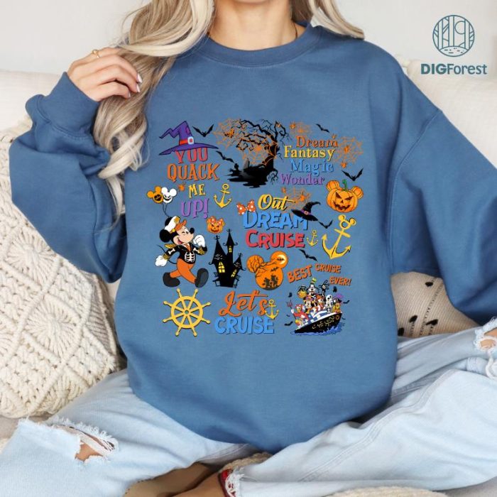 Disney Family Cruise Halloween On The High Seas Png, Cruise Line 25Th Silver Anniversary At Sea Shirt, Wonder Wish Dream Fantasy Halloween Shirts