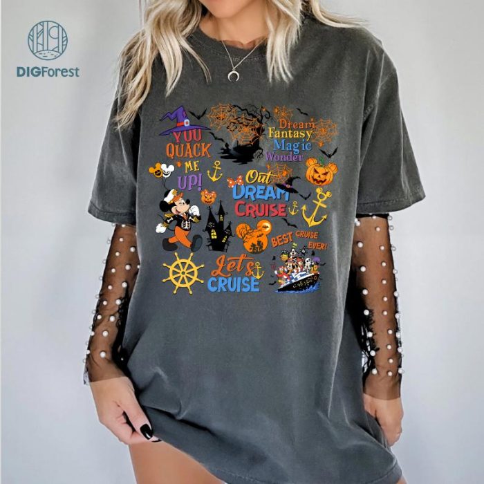 Disney Family Cruise Halloween On The High Seas Png, Cruise Line 25Th Silver Anniversary At Sea Shirt, Wonder Wish Dream Fantasy Halloween Shirts