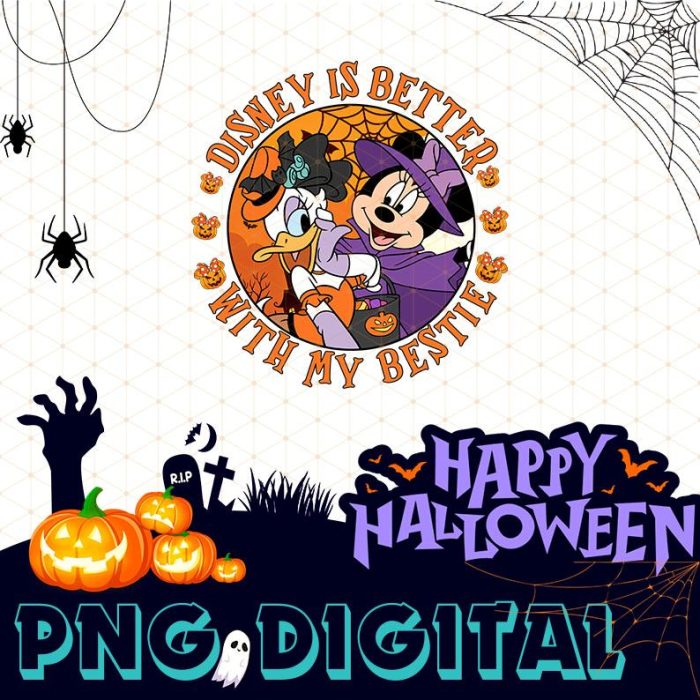 Disney Halloween Minnie Daisy PNG, Halloween Girl Trip Sublimation Designs, Life Is Better With My Bestie, Disneyland Trip, WDW Bestie Trip