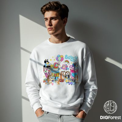 Bluey Iced Coffee PNG | Running on Bluey & Iced Coffee | Bluey & Bingo | Bandit Heeler | Instant Download Design