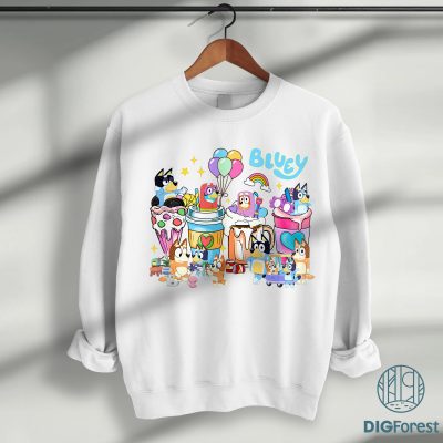 Bluey Iced Coffee PNG | Running on Bluey & Iced Coffee | Bluey & Bingo | Bandit Heeler | Instant Download Design