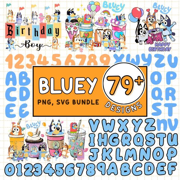 Bluey Birthday Png File | Instant Download | Bluey Alphabet Font ...