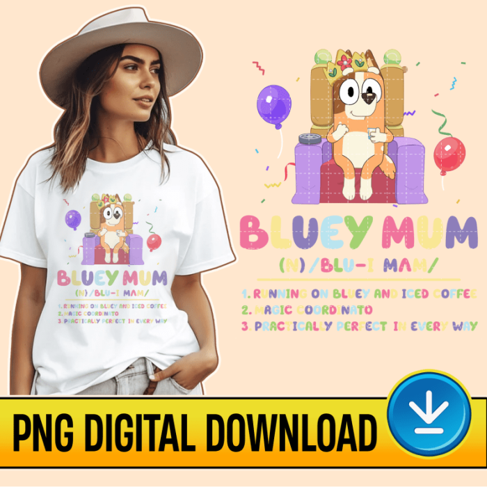 Bluey Mum PNG File | Chilli Heeler | Bandit and Chilli | Bluey Mom Shirt | Gift for Mom | Mom Life | Instant Download | Bluey Shirts