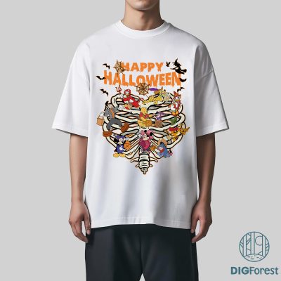 Retro Halloween Mouse & Friends PNG, Skeleton Trick or Treat PNG, Spooky Vibes Sublimation, Happy Halloween PNG