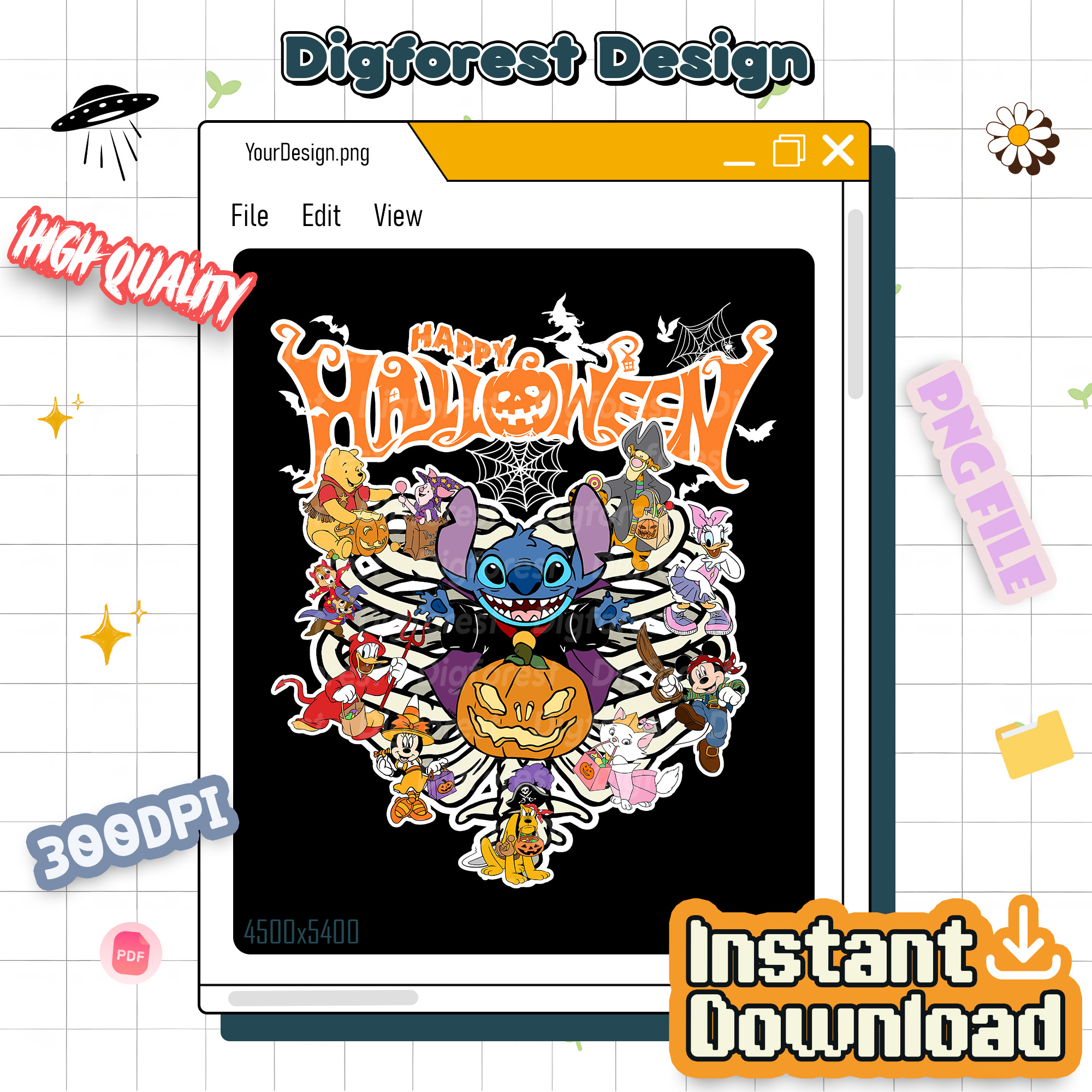 Halloween Spooky Vibes PNG, Stitch Face PNG, Mickey & Friends Pumpkin PNG, Spooky Season Sublimation Halloween Spooky Vibes PNG, Stitch Face PNG, Mickey & Friends Pumpkin PNG, Spooky Season Sublimation