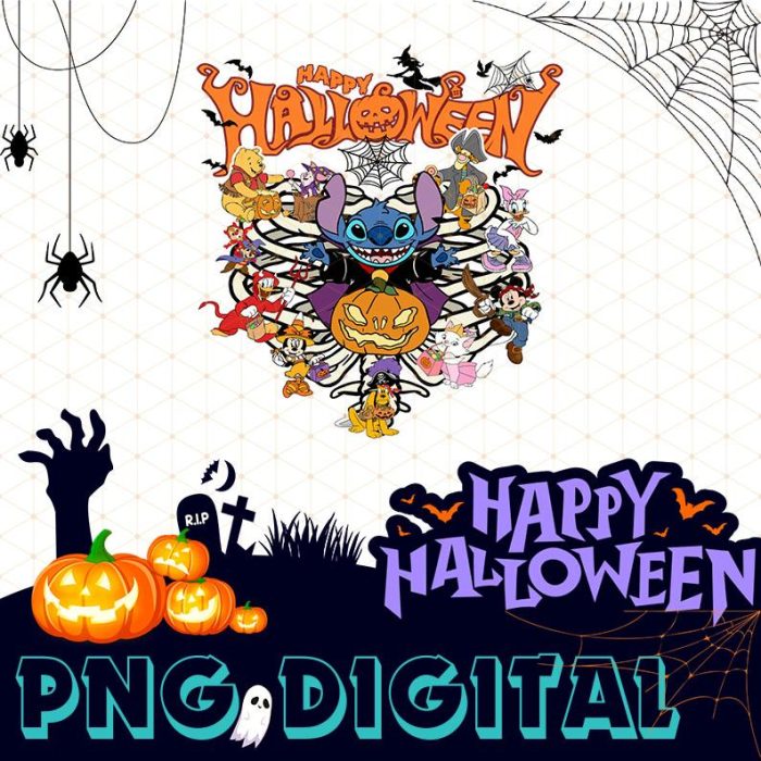 Disney Halloween Spooky Vibes PNG | Halloween Stitch Face | Spooky Season Png Instant Download | Pumpkin | Mickey And Friend Halloween