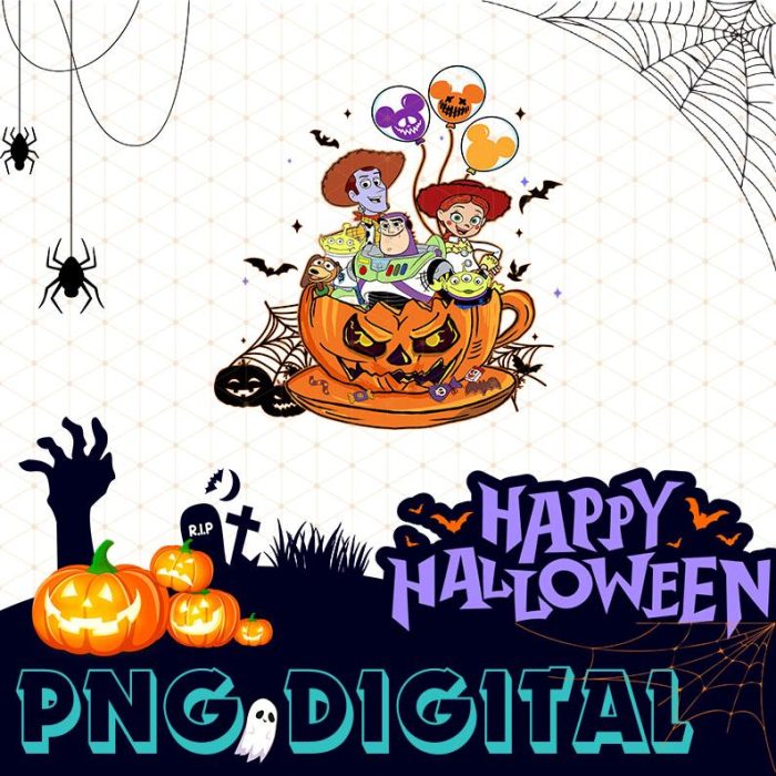 Skeleton Halloween PNG Sublimation, Toy Story Halloween PNG, Trick Or Treat, Spooky Skeleton Png, Buzz Lightyear Woody Halloween