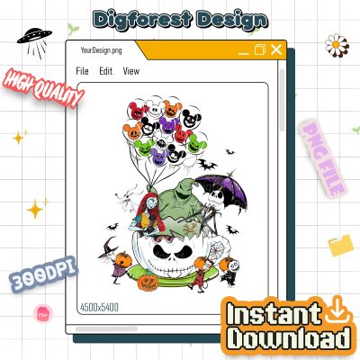 Jack Skellington and Sally Halloween PNG, Nightmare Before Christmas PNG, Trick or Treat Sublimation, Spooky Vibes PNG