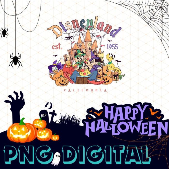 Disney Halloween Trip Png Sublimation, Retro Halloween Mickey And Friends Png, Mickey and Friends Magic Kingdom EST 1955 Png, Trick Or Treat Png