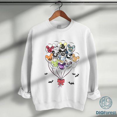 Mickey Balloons Halloween PNG, Mickey Ears PNG, Magic Kingdom Trick or Treat PNG, Horror Halloween Design