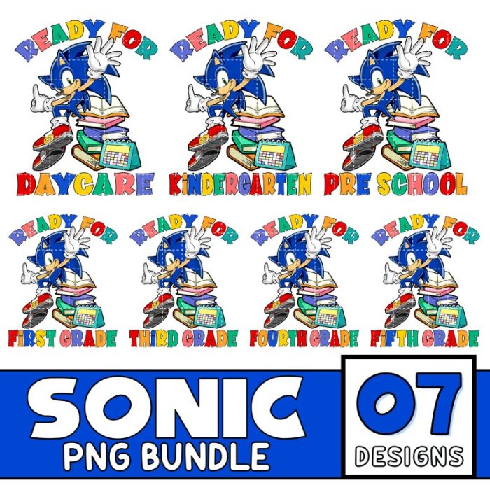 Sonic First Day of School, Sonic Back To School Png, Sonic Kindergarten Png, Watch Out Kindergarten Here Come, Sonic School Digital Files