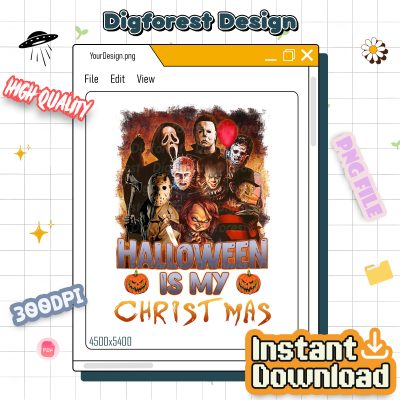 Retro Horror Squad PNG – Halloween Villains Clipart, Evil Friends Shirt Design, Horror Characters for Spooky Season