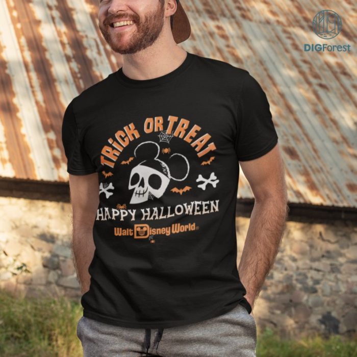 Disney Mickey Skull Halloween Shirt, Mickey Skeleton Shirt, Mickey Skull Halloween Png, Halloween Gifts, Trick Or Treat Shirt, Disneyland Halloween Shirt, Mickey Shirts