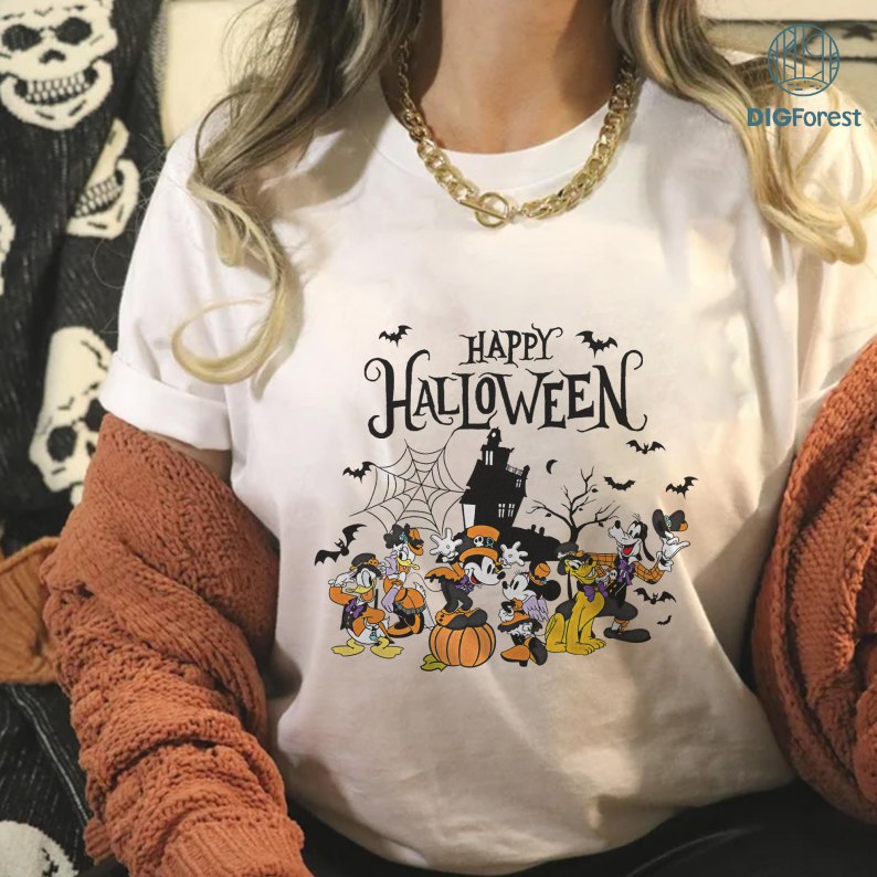 Disney Mickey Halloween Shirt, Mickey Shirt, Mickey Halloween Png, Mickey Minnie Shirt, Donald Daisy Shirt, Halloween Gifts, Mickey And Friends Shirt, Happy Halloween