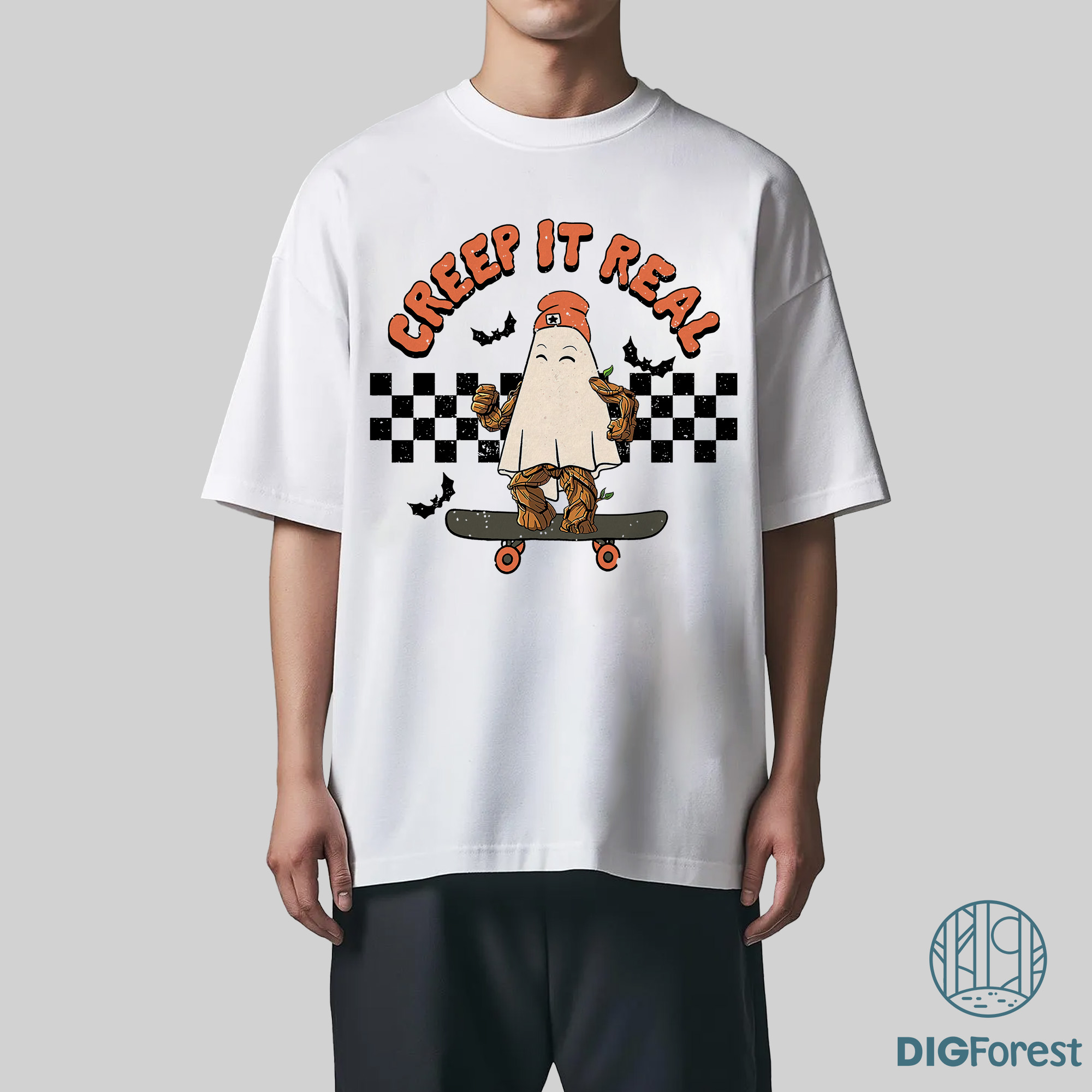 Groot Creep It Real Shirt - Ghost Creep It Real Tee, Fall Spooky Shirt, Gender Neutral Outfit, Funny Ghost Halloween Apparel