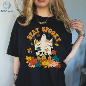 Vintage Stay Spooky Sublimation Shirt, Cute Ghost Stay Spooky PNG, Groovy Halloween Ghost PNG, Vintage Stay Spooky Sublimation Design, Ghost Halloween Instant Download