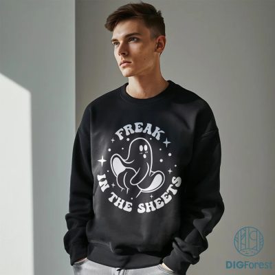 Ghost Freak In The Sheets PNG – Funny Retro Ghost Halloween, Spooky Season, Cute Halloween Digital Print