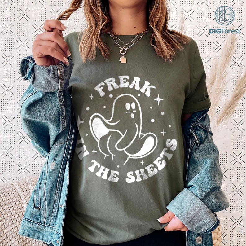 Ghost Freak In The Sheets PNG, Ghost Halloween Retro PNG, Spooky Season, Funny Ghost Halloween, Cute Ghost Halloween Digital Print, Ghost Freak In The Sheets Shirt