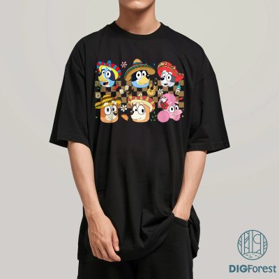 Bluey Cinco De Mayo PNG, Fiesta Drinking Clipart, Chippin Dippin Margarita Sippin PNG, Mexico Celebration, Bluey and Bingo Digital File