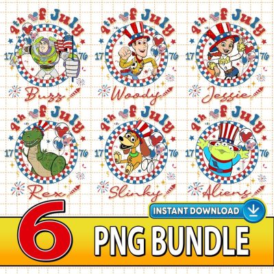Disney Toy Story 4th Of July Instant Download | Independence Day PNG | Matching 4th Of July Digital Bundle | Fourth Of July | Buzz Lightyear Woody