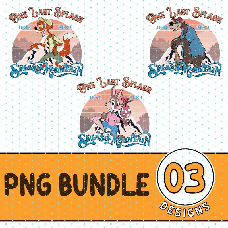 Disney Splash Mountain Png Bundle | Splash Mountain One Last Splash Png | Disneyland Shirt | Brer Rabbit | Brer Bear | Brer Fox Digital Download