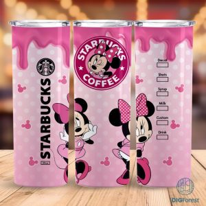 Disney Minnie Mouse Coffee 20 oz Skinny Tumbler Sublimation Design | Minnie Straight & Tapered Tumbler Wrap | Instant Digital Download