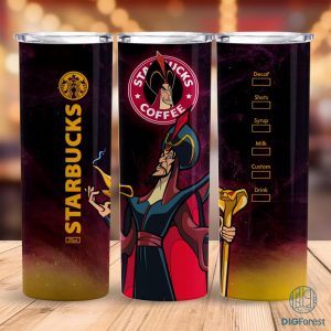Disney Jafar Coffee 20 oz Skinny Tumbler Sublimation Design | Jafar Aladdin Straight & Tapered Tumbler Wrap | Instant Digital Download
