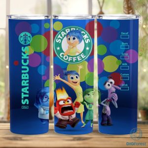 Disney Inside Out Coffee 20 oz Skinny Tumbler Sublimation Design | Inside Out Straight & Tapered Tumbler Wrap | Instant Digital Download