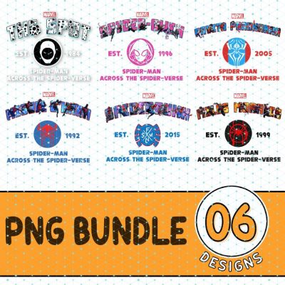 Spider-Man Across The Spider-Verse PNG Bundle, Spider Punk, Spider 2099, Miles Morales Shirt, Spiderman Shirt, Superhero Sublimation Design