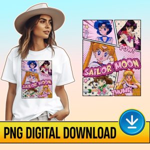 Sailor Moon PNG, Vintage Sailor Moon Shirt, Sailor Mercury, Sailor Mars Shirt, Sailor Moon Anime Shirt, Anime Fan Gift, Digital Download