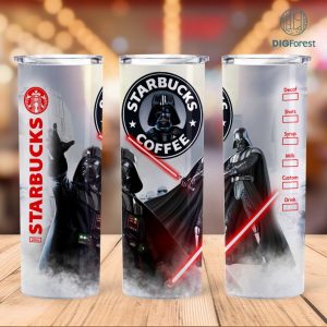 Darth Vader Coffee 20 oz Skinny Tumbler Sublimation Design |Straight & Tapered Tumbler Wrap | Instant Digital Download