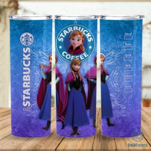 Disney Anna Princess Coffee 20 oz Skinny Tumbler Sublimation Design | Frozen Movie Straight & Tapered Tumbler Wrap | Instant Digital Download