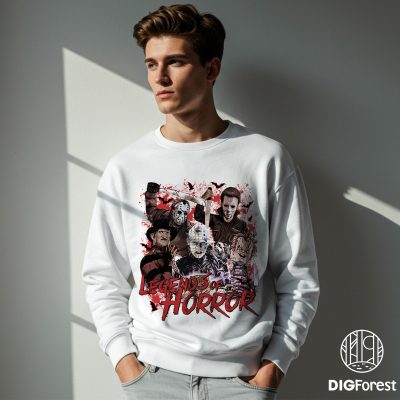 Horror Movies Character PNG, Michael Myers Scream Jason PNG, Halloween Shirt Sublimation Design