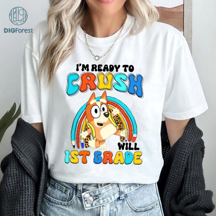 First Day Of School Png | First Day Of School Shirt | Bluey And Bingo School | Kindergarten Png | Bluey Digital Download | Bluey Family File Print | Back To School