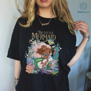 Disney Little Mermaid Black Ariel Shirt, Little Mermaid Black Arie Png, Black Girl Magic Shirt, Black Queen Shirt, Ariel Mermaid Shirt, Black Princess Tee, Disneyland Shirt